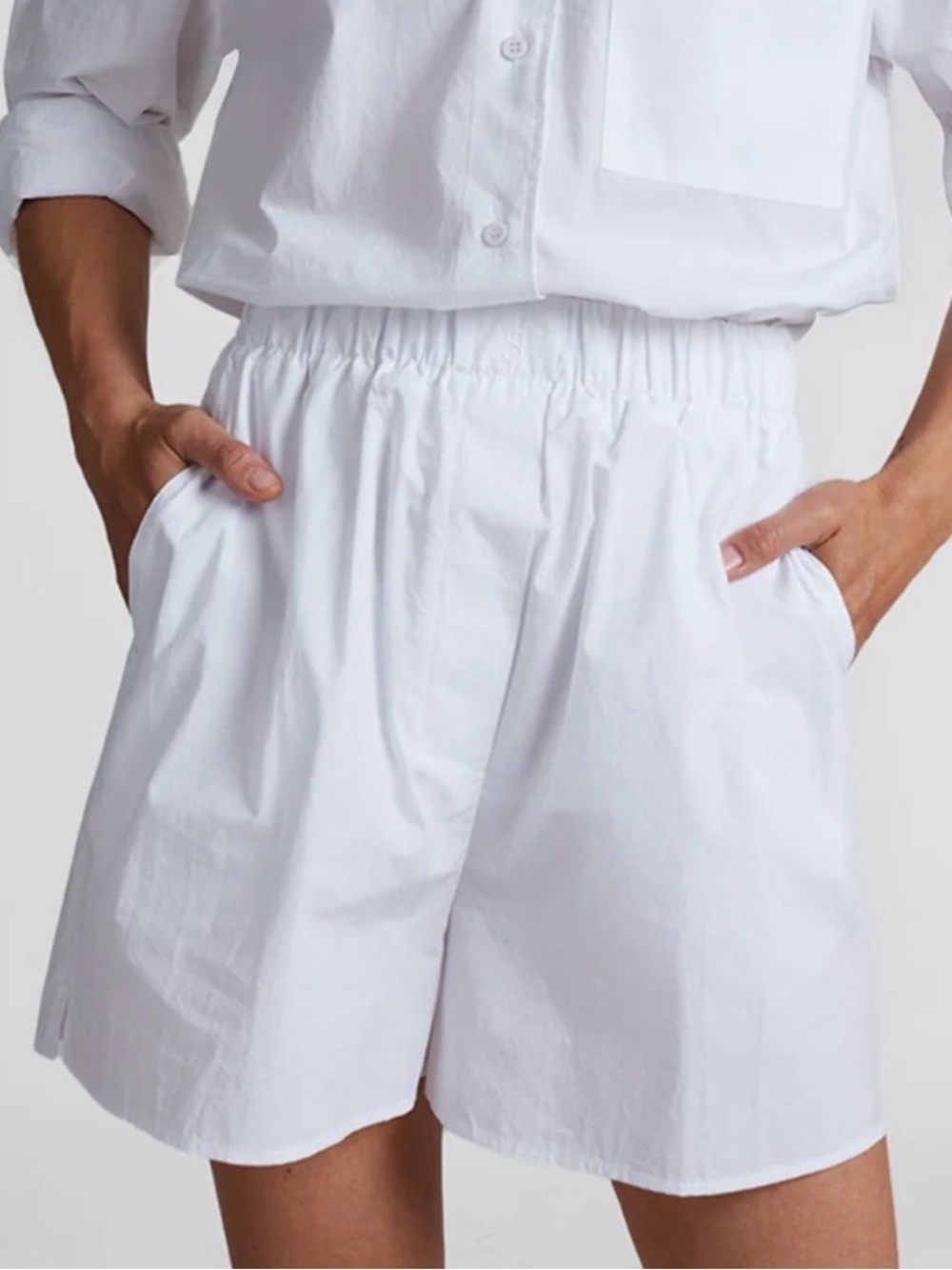 The Frankie Shop Lui Organic Cotton Boxer Shorts - White